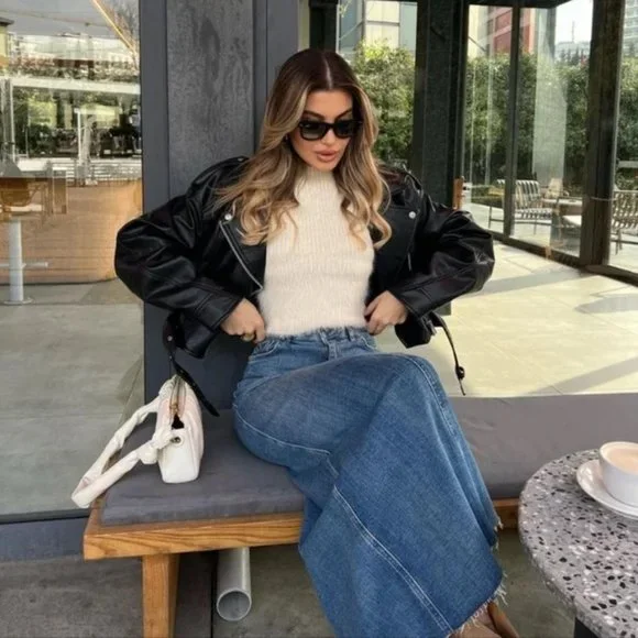 Zara Stretch Denim Pencil Skirt - Picture 13 of 13